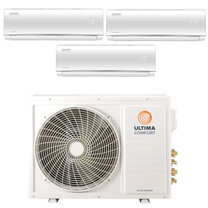 Мультисистема Ultima Comfort UC-3FMA24-OUT + 2×UC-EMM09PN + UC-EMM12PN (ECLIPSE MULTI DC EU Inverter)